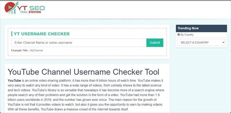 youtube channel username checker.